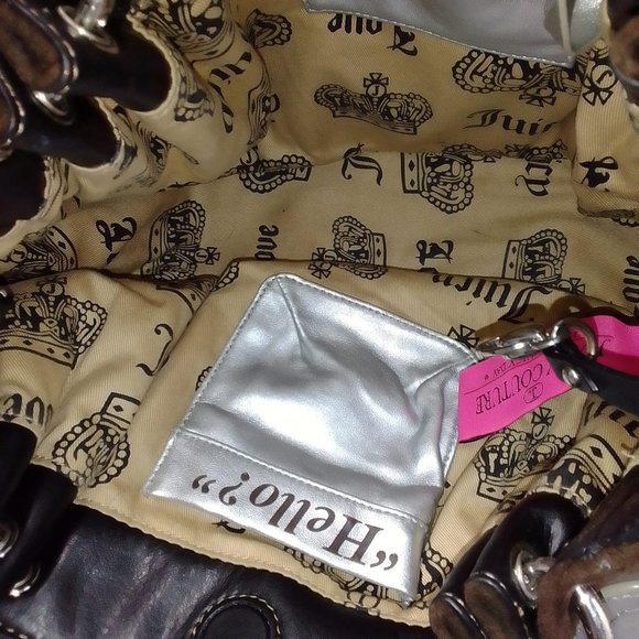 Juicy Couture Y2K 'Once Upon a Time' Bag & Purse Set 90's Brown Velour Vintage - Picture 6 of 12